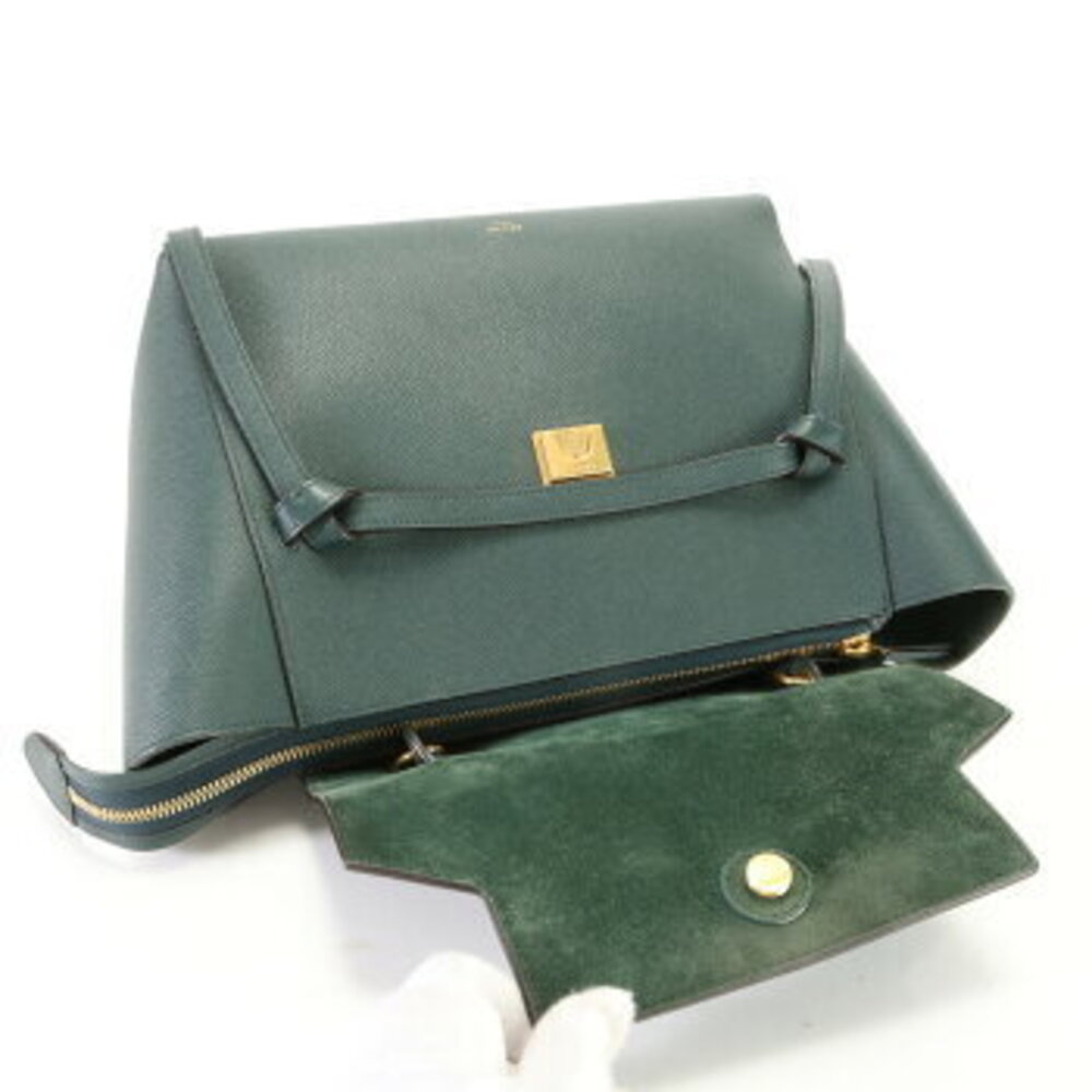 Celine belt bag leather handbag green tote top handles classic - Picture 11 of 13